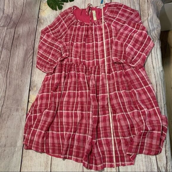 NWT Madewell Pink Plaid Babydoll Dress Size Small - Picture 9 of 14